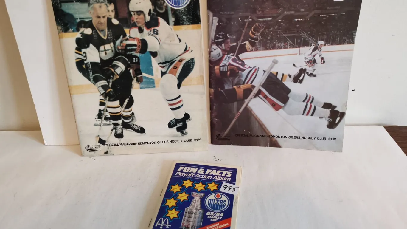 (2) Official Edmonton Oilers Magazines, 1979 Fund and Facts Album
