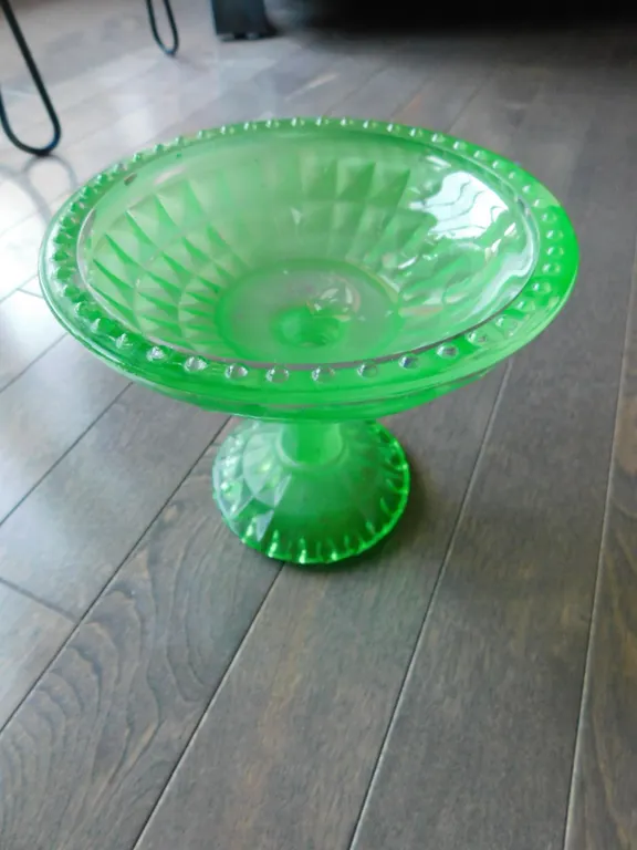 JEANNETTE FLASH GLASS CANDY DISH