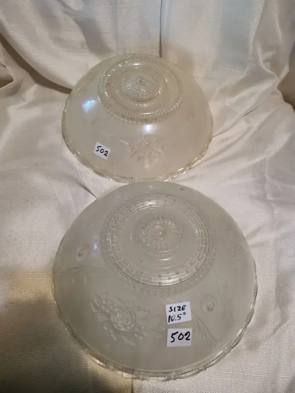 Two antique glass covers for lights