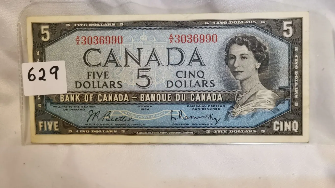 1954 $5 Bill, Beattie Rasminsky