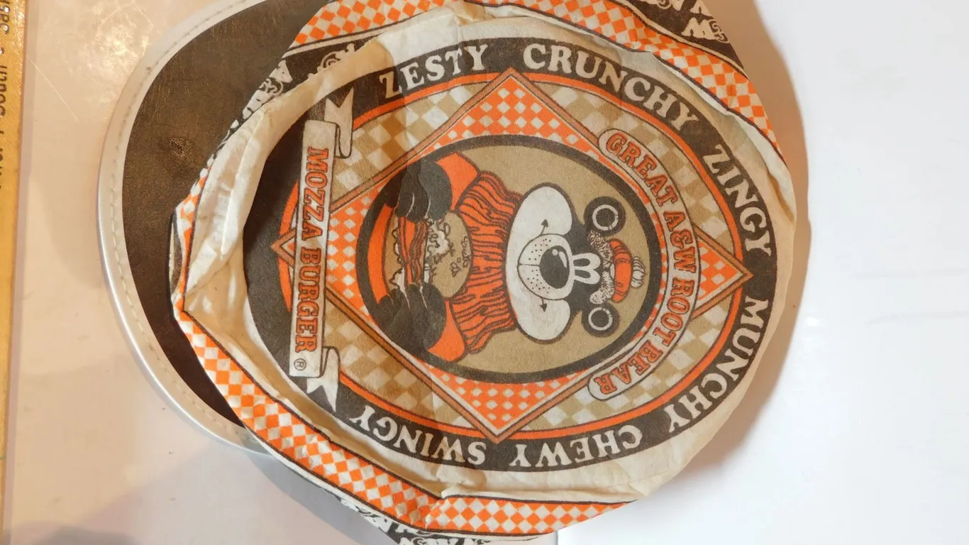 VINTAGE 1970’S, A & W, WORKERS MOZZARELLA BURGER HAT