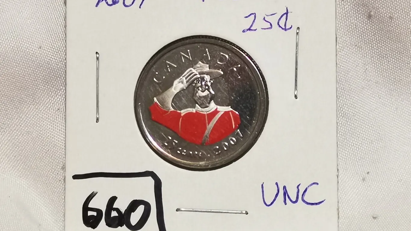 2007 RCMP 25 cent, Colourized