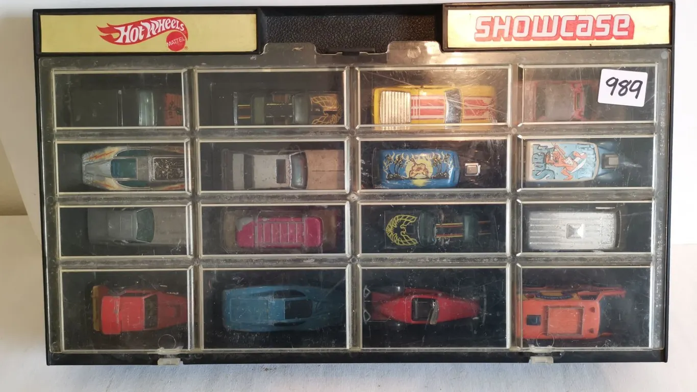 (16) 1970’s Hot Wheels Toy Cars in Case