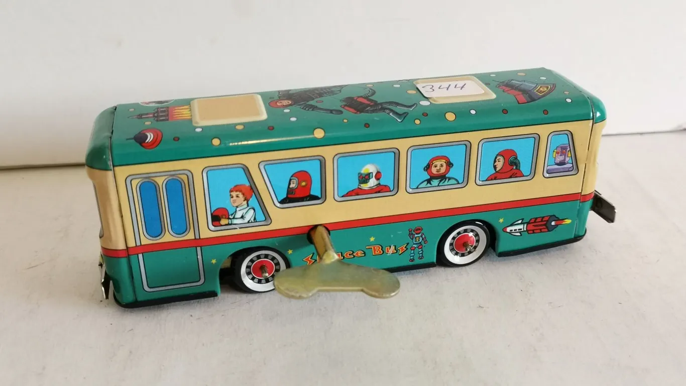 Vintage Windup Bump and Go Space Bus – Works