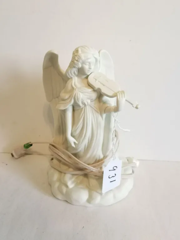 Angel Playing Violin Ceramic Nightlight, 9”