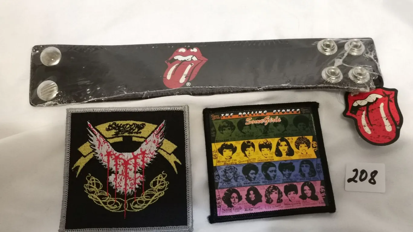 Rolling Stones Lot – (2) Patches, NOS Wrist Band