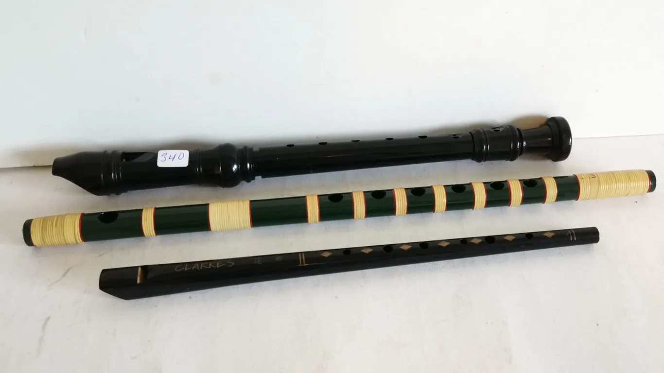 Vintage Wind Instrument Trio – Recorder, Bamboo Flute & Clarke Whistle