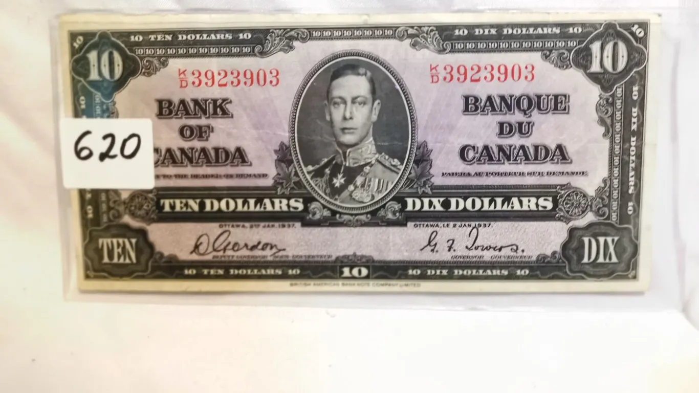 1937 high grade $10 Bill, Gordon Towers