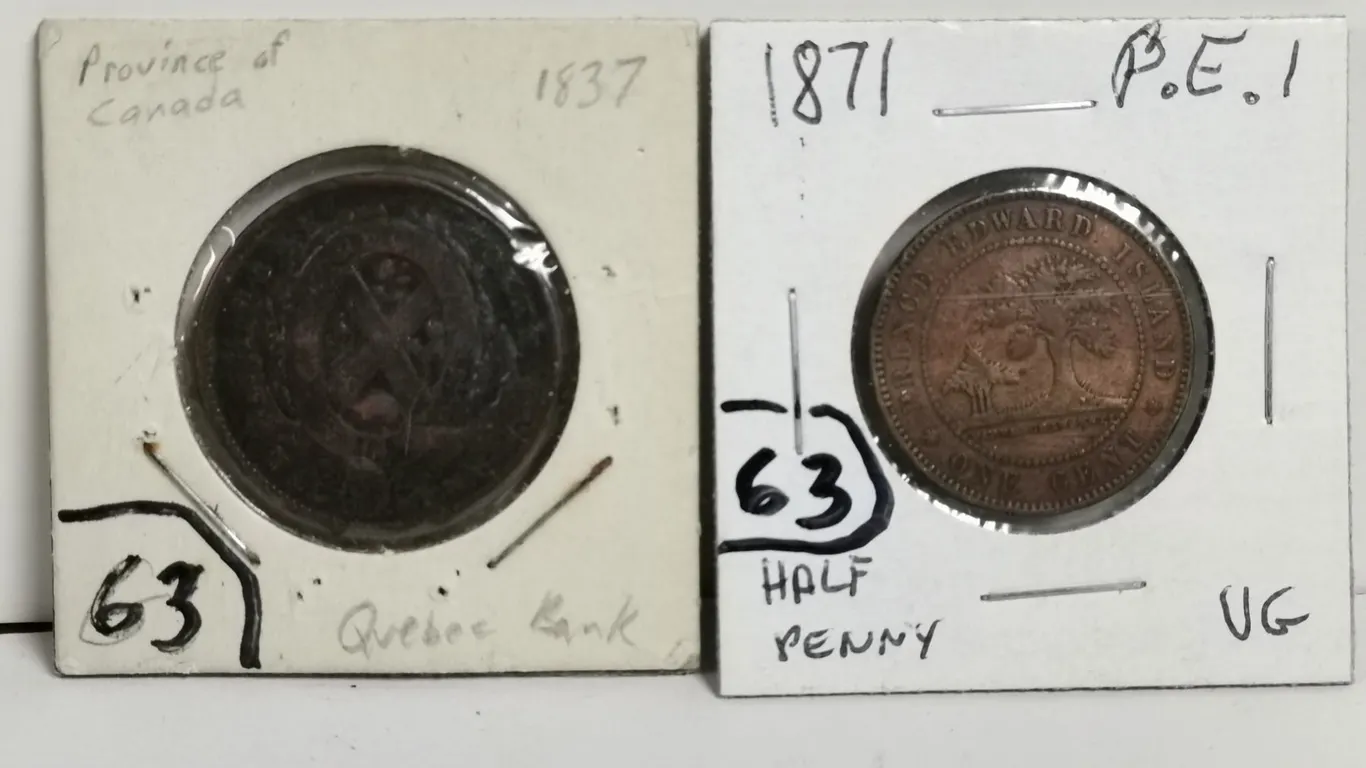 Two Pre-Confederation Tokens 1837, 1871 PEI