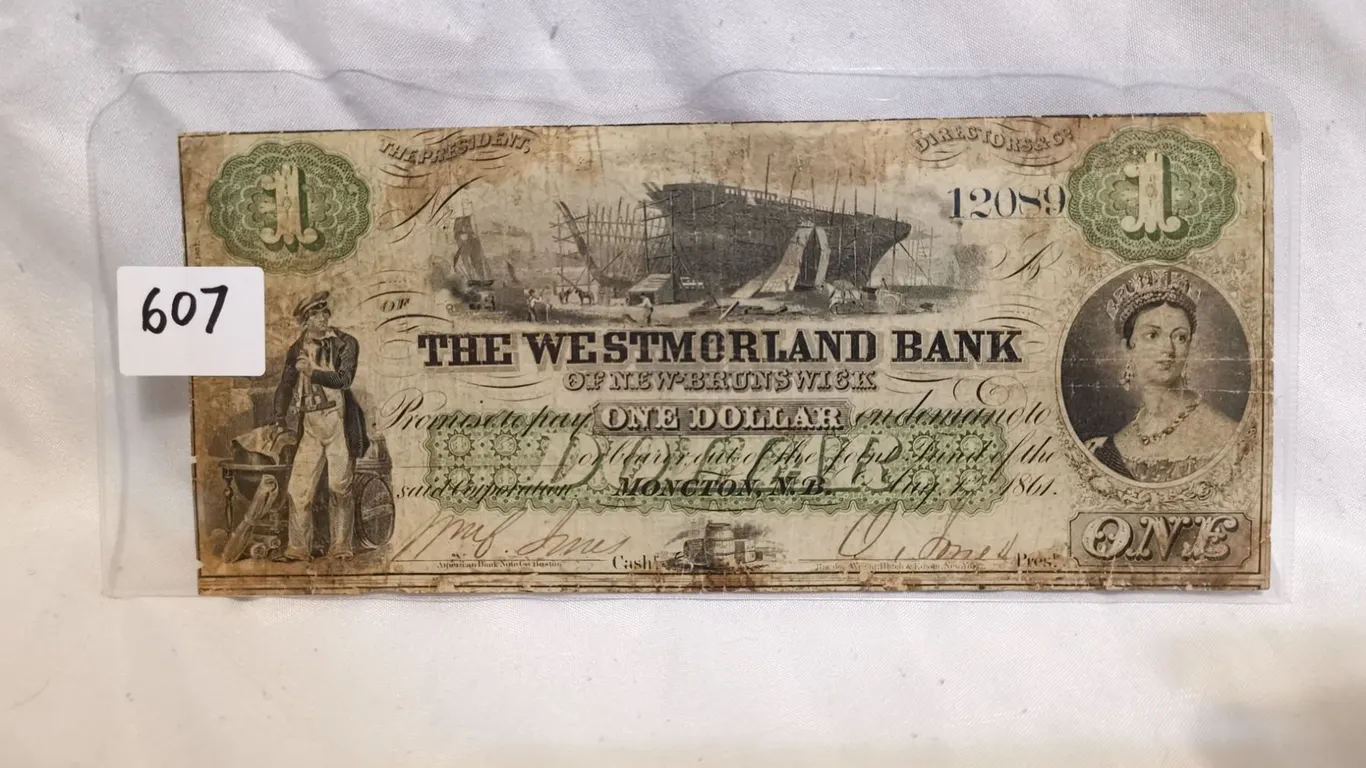1861 Westmorland Bank $1 Bill