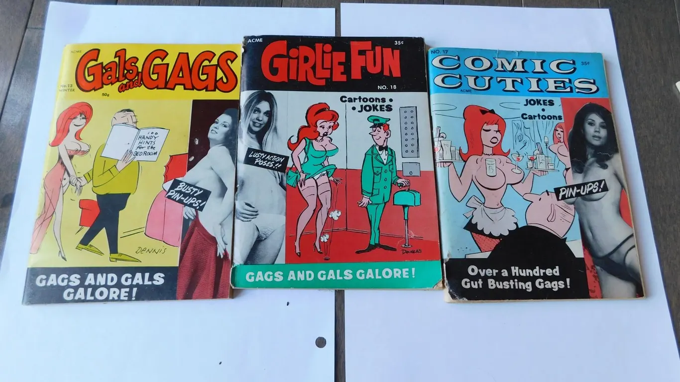 3-NUDIE COMIC BOOKS, VINTAGE 1970’S