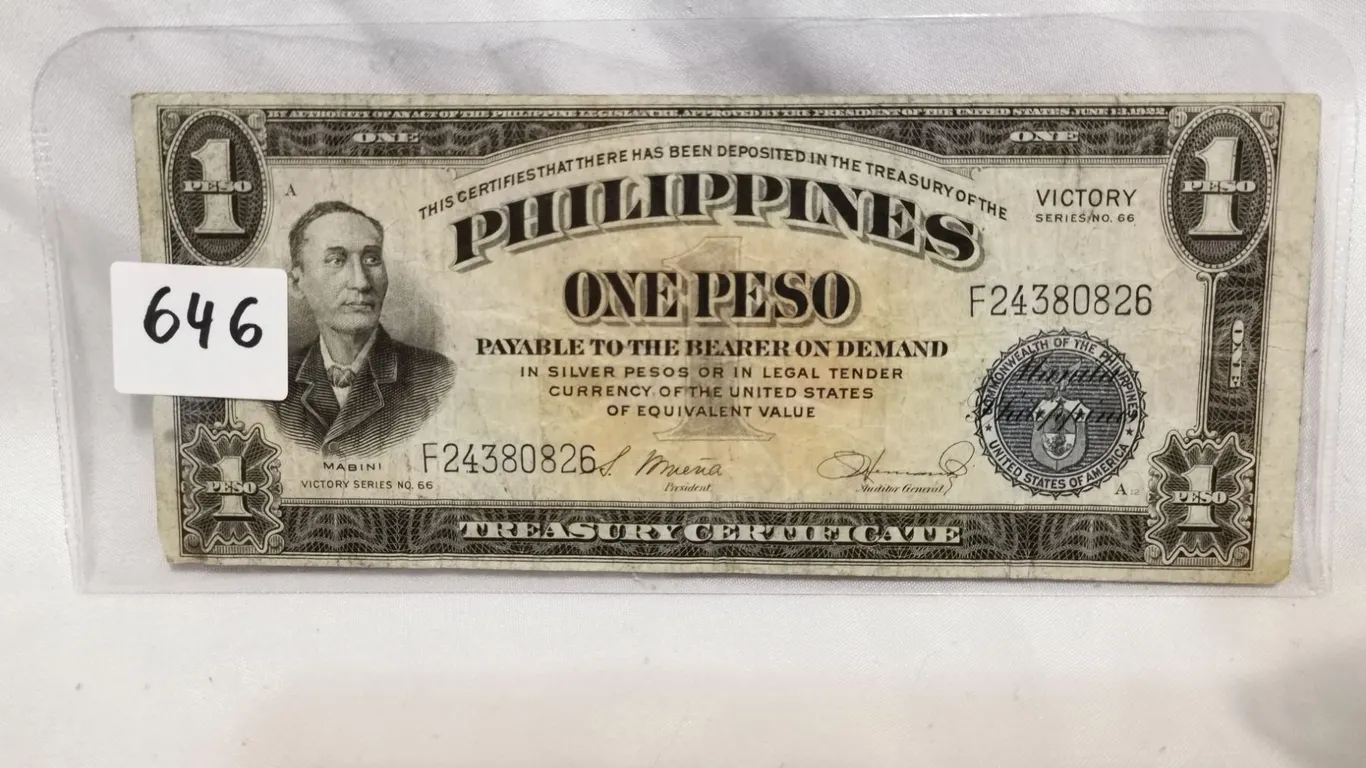 1922 American Philippines $1 Bill