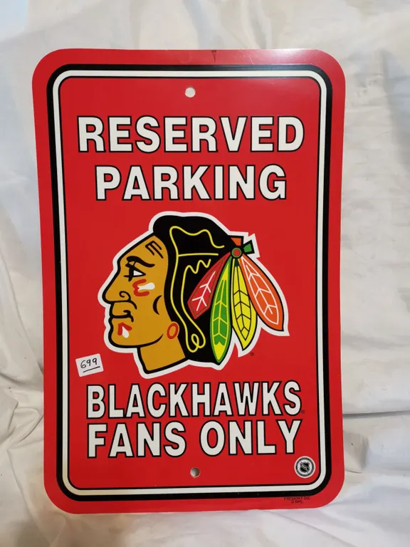 Larger Size Blackhawks Parking Sign