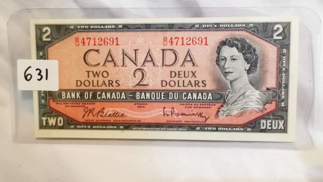 1954 $2 Bill, Beattie Rasminsky, AU