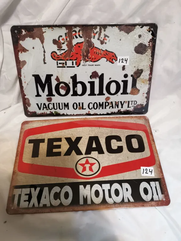 Mobil Oil and Texaco Tin Sign