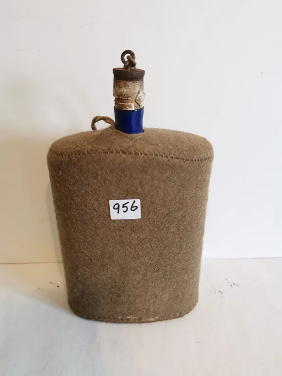 Antique WWII Tin Water Bottle – 5.5”x 2.5”x 9.5”