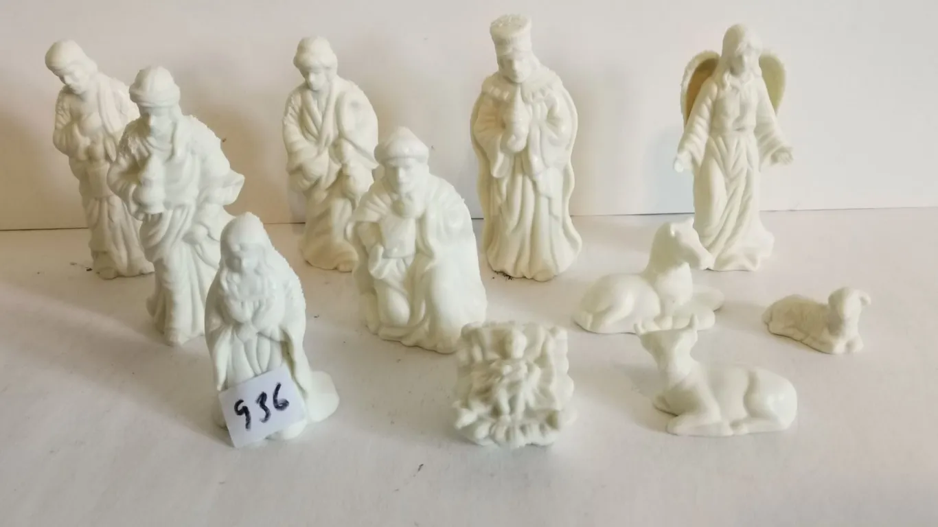 11-Piece White Bisque Porcelain Nativity Set