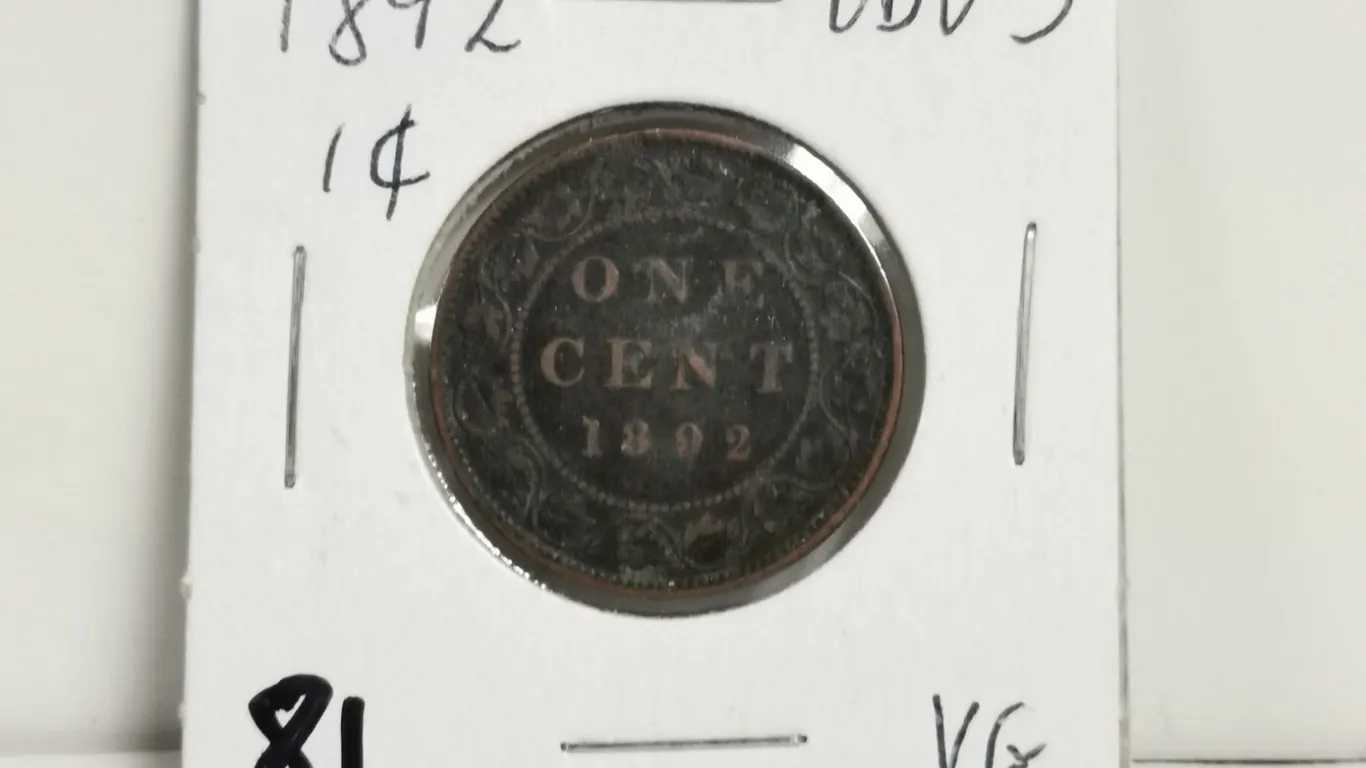 1892 OBV 3 1 cent coin