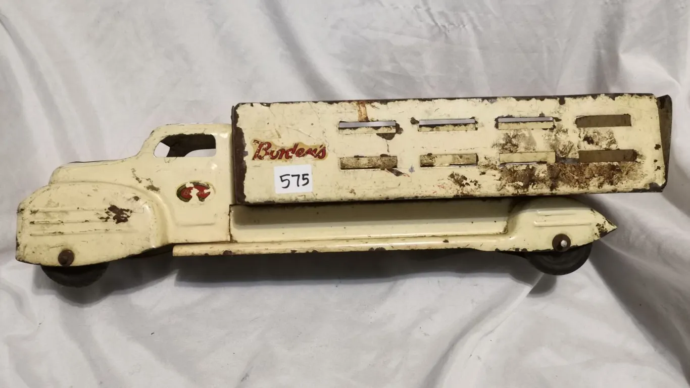 Antique pressed steel dump truck