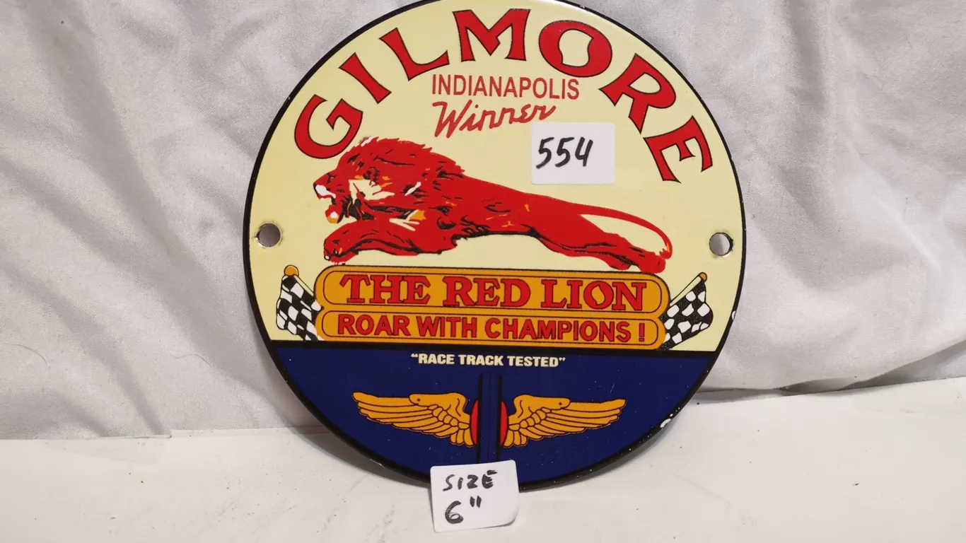 Porcelain gilmore round sign