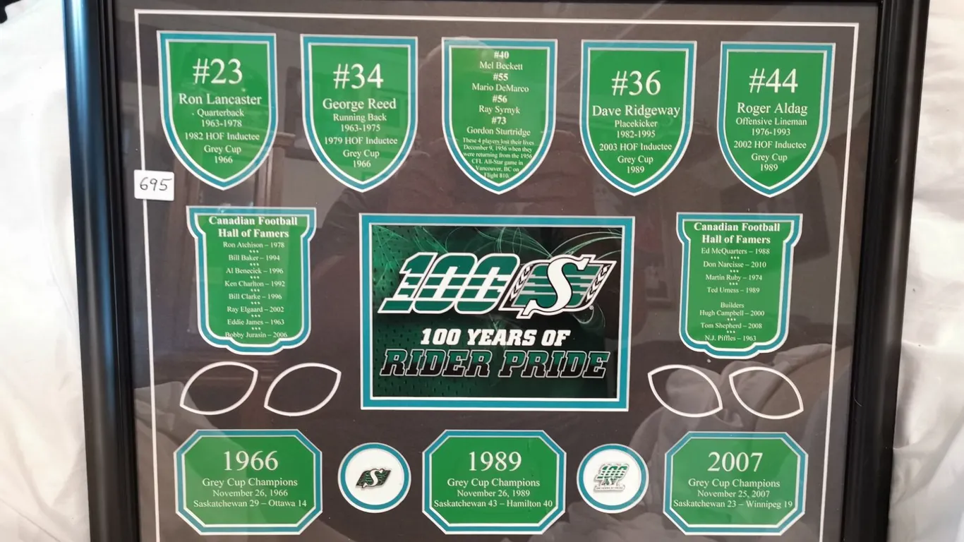 100 Years of Saskatchewan Roughriders Celebration Display