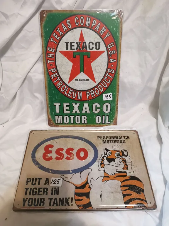Esso and Texaco Tin Signs