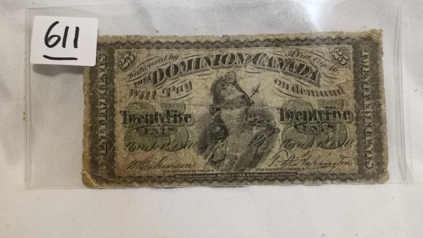 1870 Shinplaster 25 cent Bill