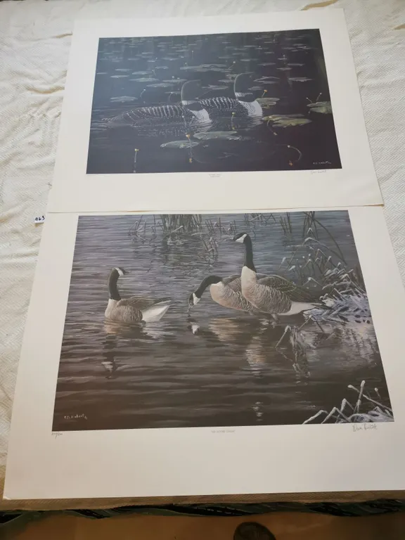 (2) Dave Hiebert Prints (Ducks & Loons) – 29.5”x25”