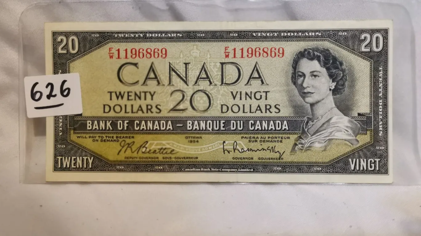 1954 $20 Bill, Beattie Rasminsky