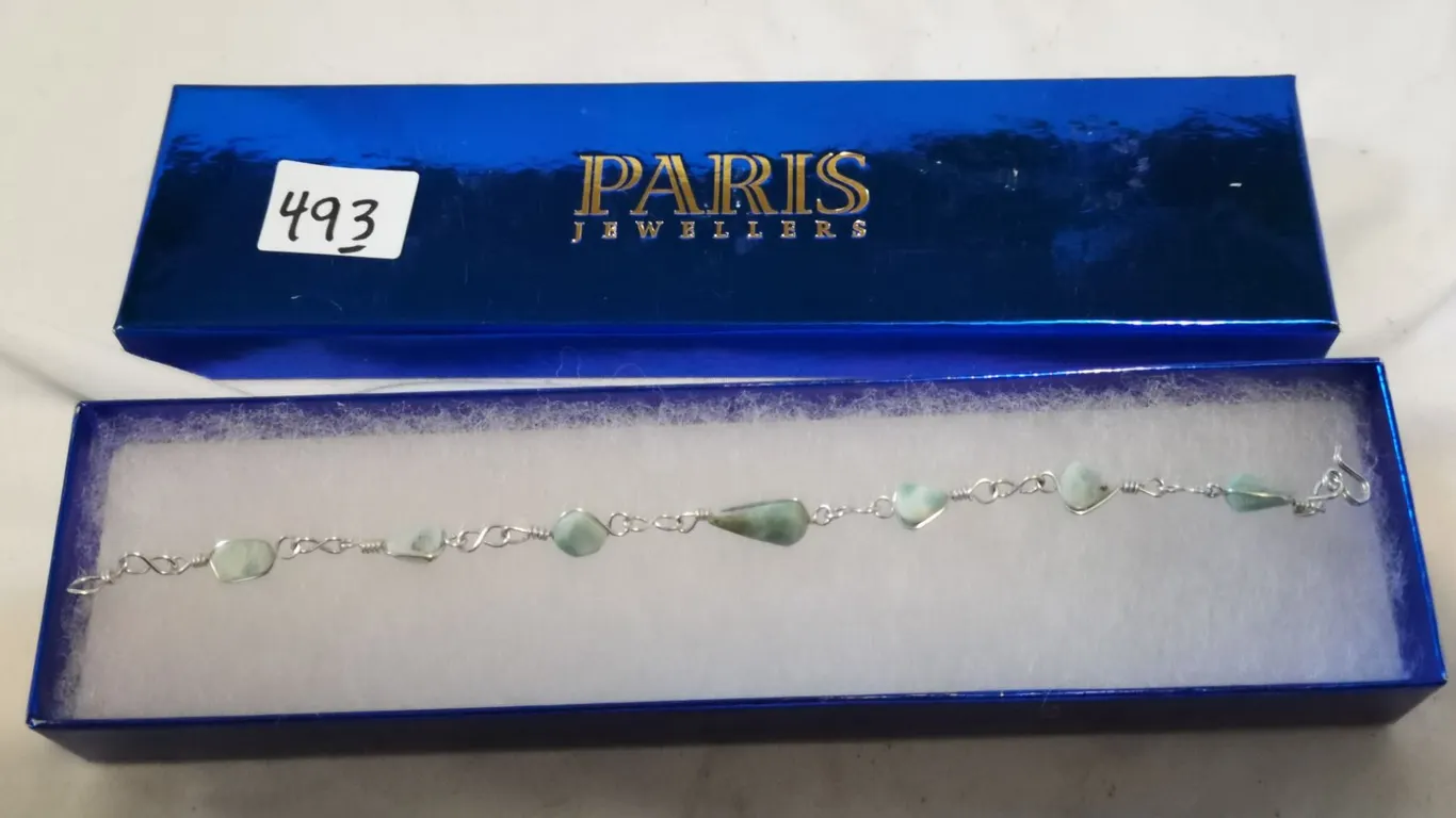 Rare Larimar Dominican Bracelet, Smaller Stones