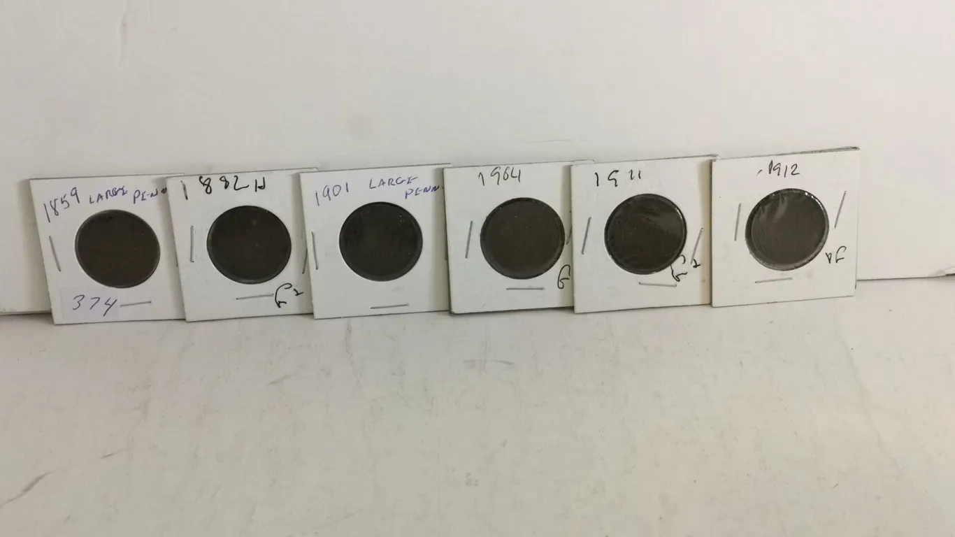 (6) Canada Large Pennies – 1859, 1882-H, 1901, 1904, 1911, 1912