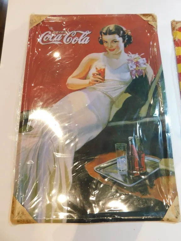SEALED COCA-COLA TIN SIGN