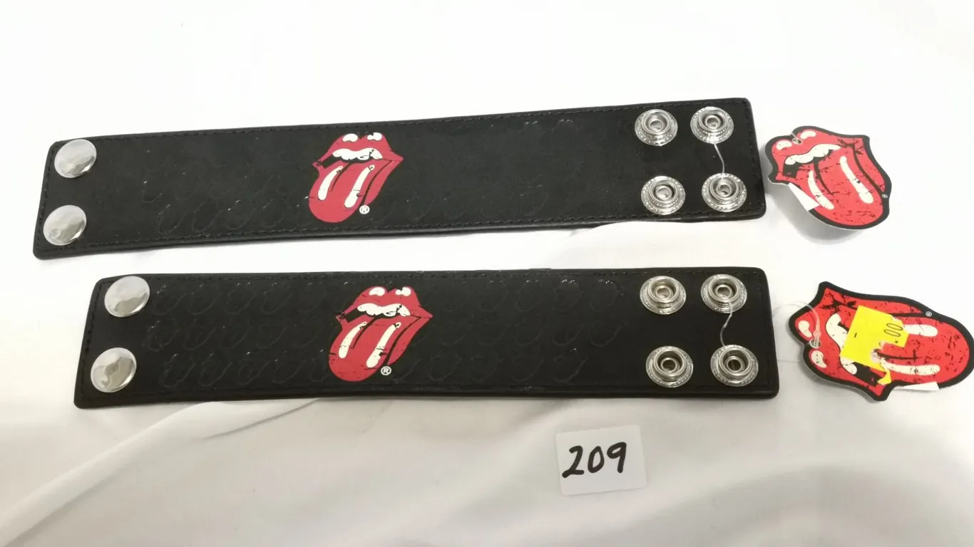 (2) NOS Rolling Stone Wrist Band Bracelets