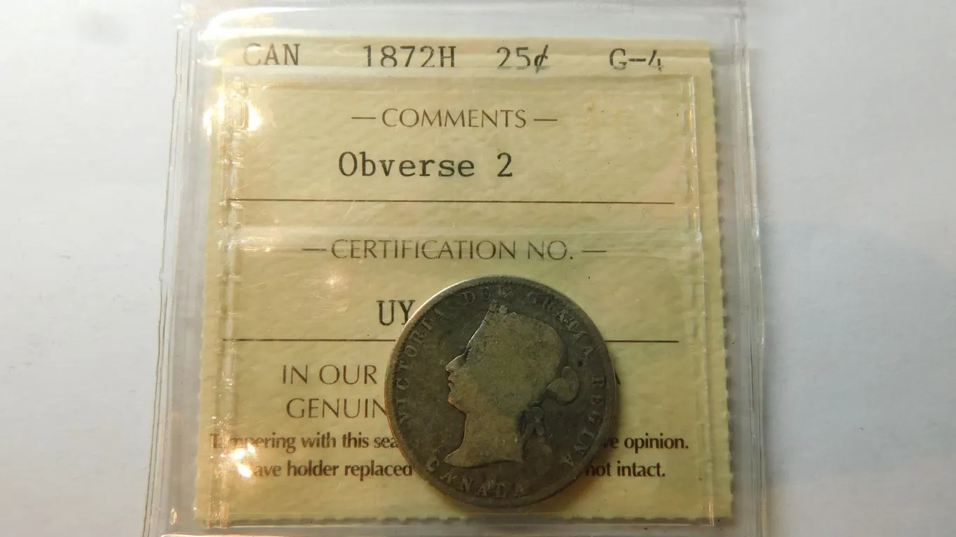 1872 TWENTY-FIVE CENT G4 ICCS CERT