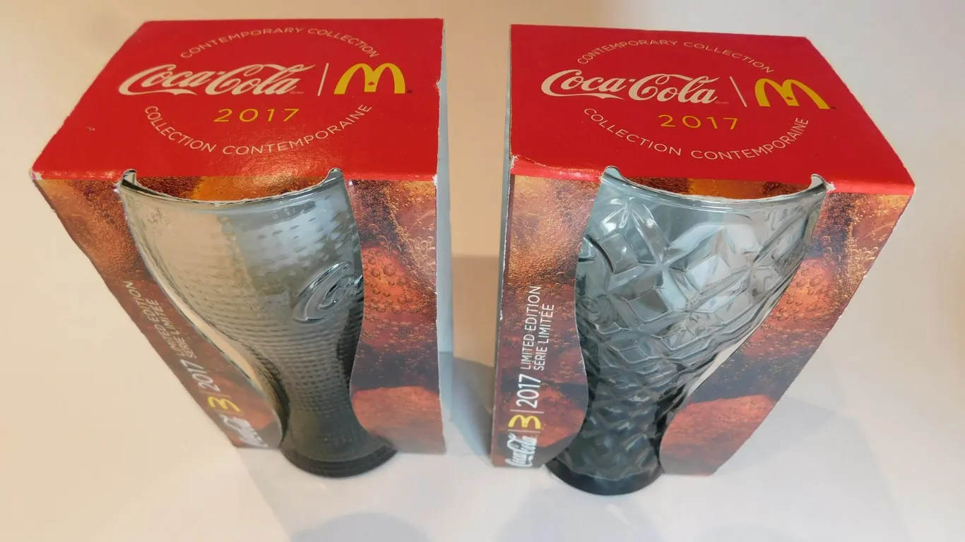 2-MCDONALDS 2017 COCA A COLA GLASSES NIB