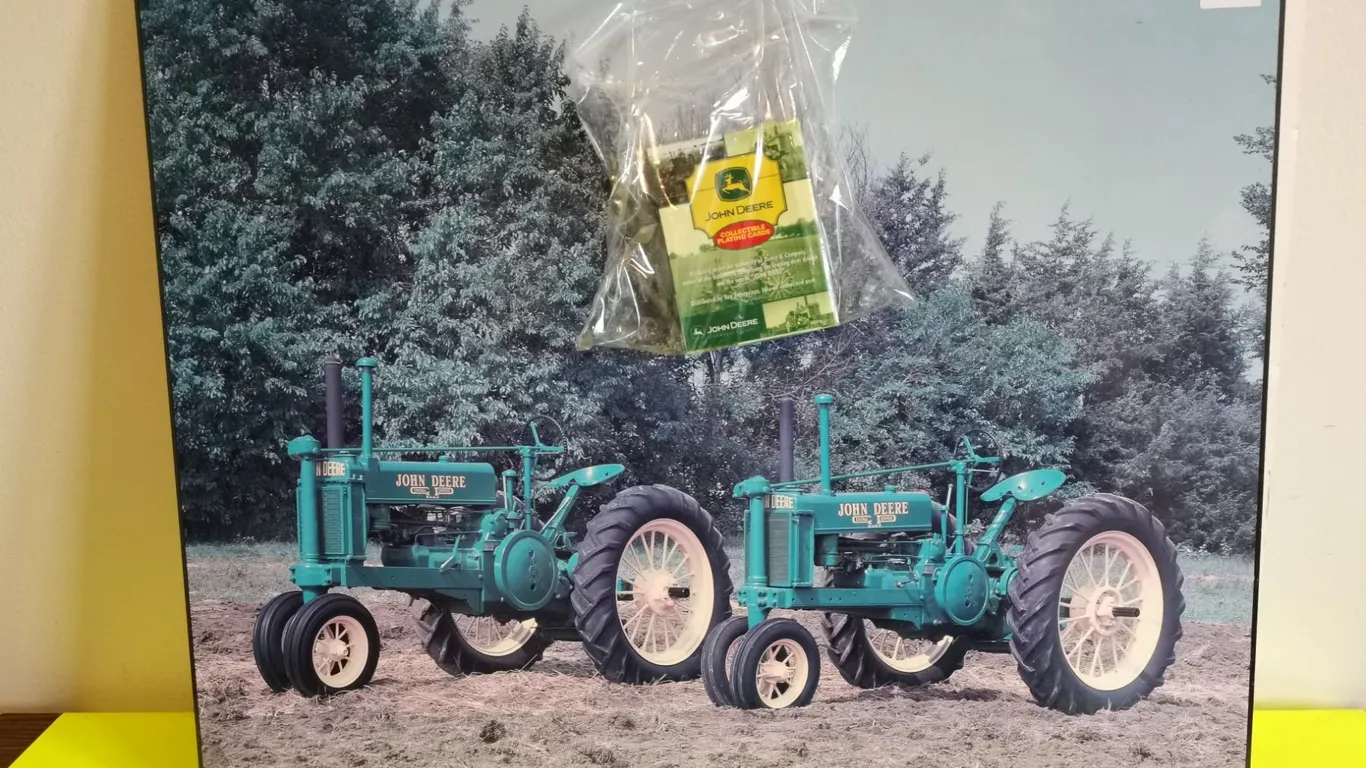 John Deere Picture (20x16”) & John Deere Sealed Deck of Cards