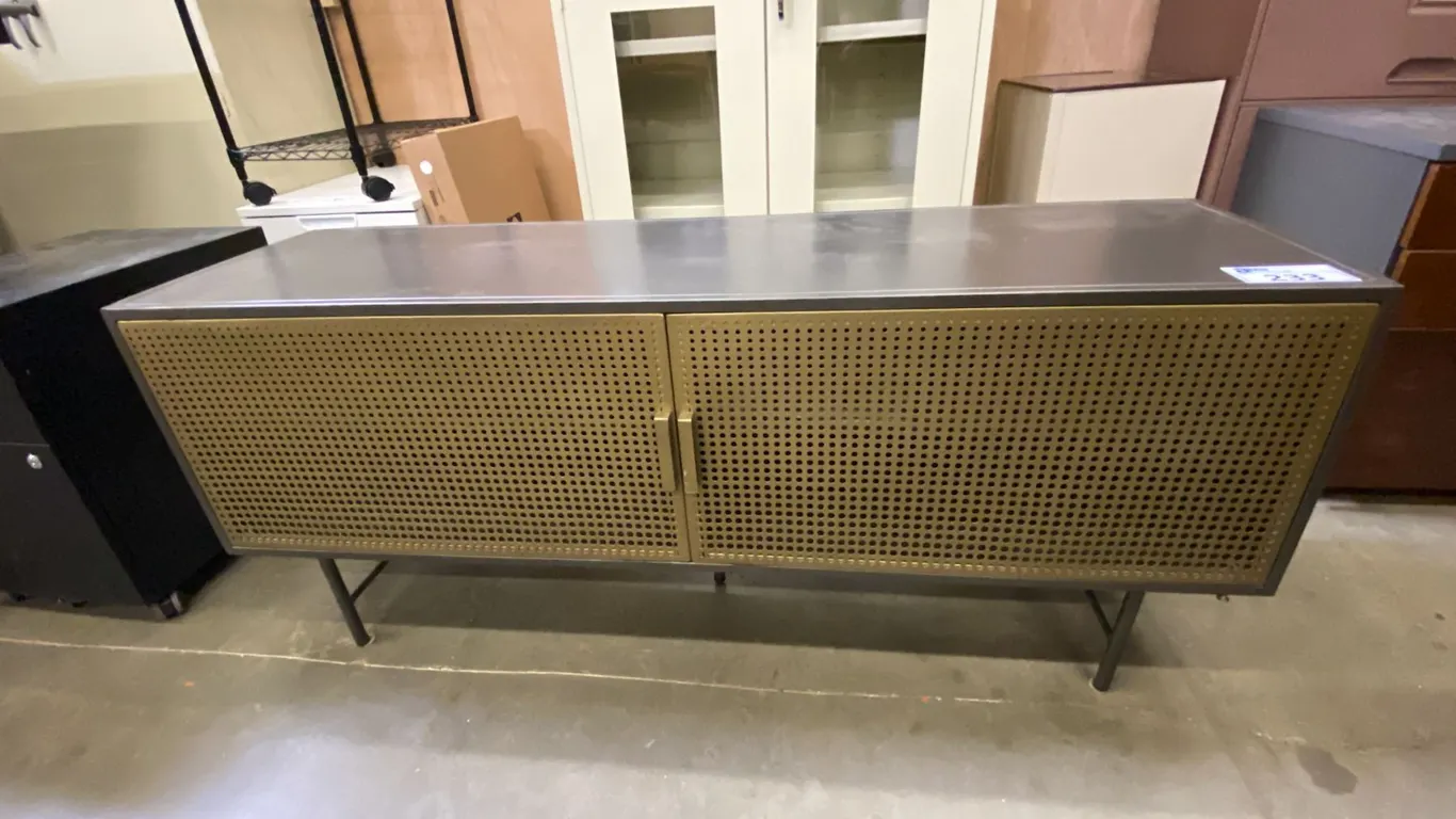 GREY METAL 2 DOOR LOW CABINET