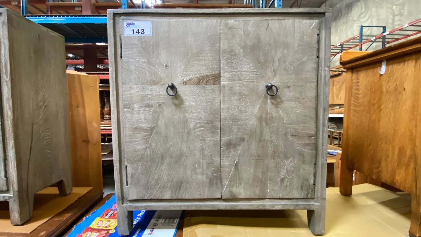 CONTEMPORARY GREY FINISH 2 DOOR CABINET