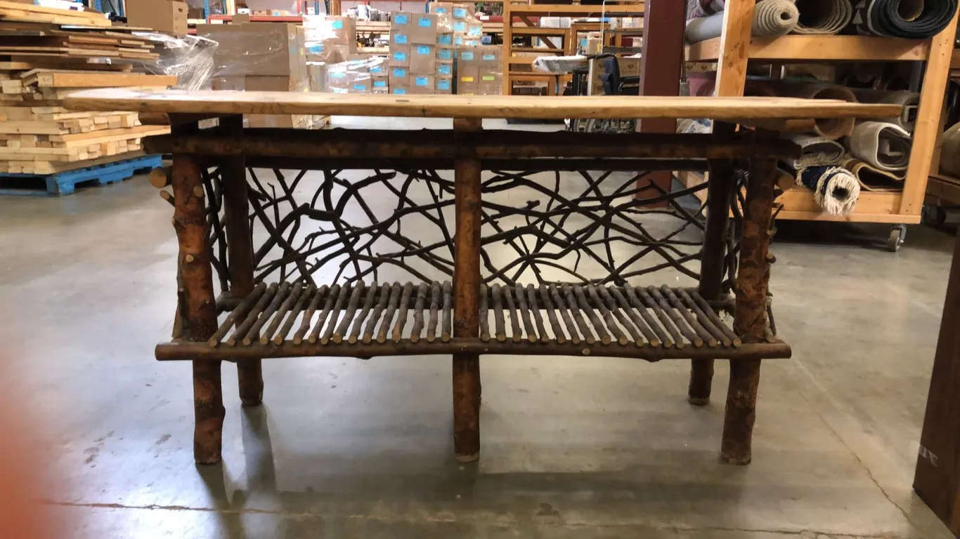 RUSTIC TWIG & PLANK HARVEST TABLE