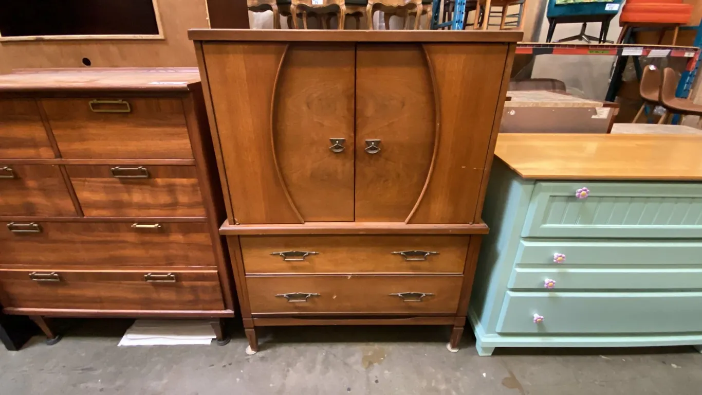 VINTAGE 2 DRAWER ARMOIRE DRESSER