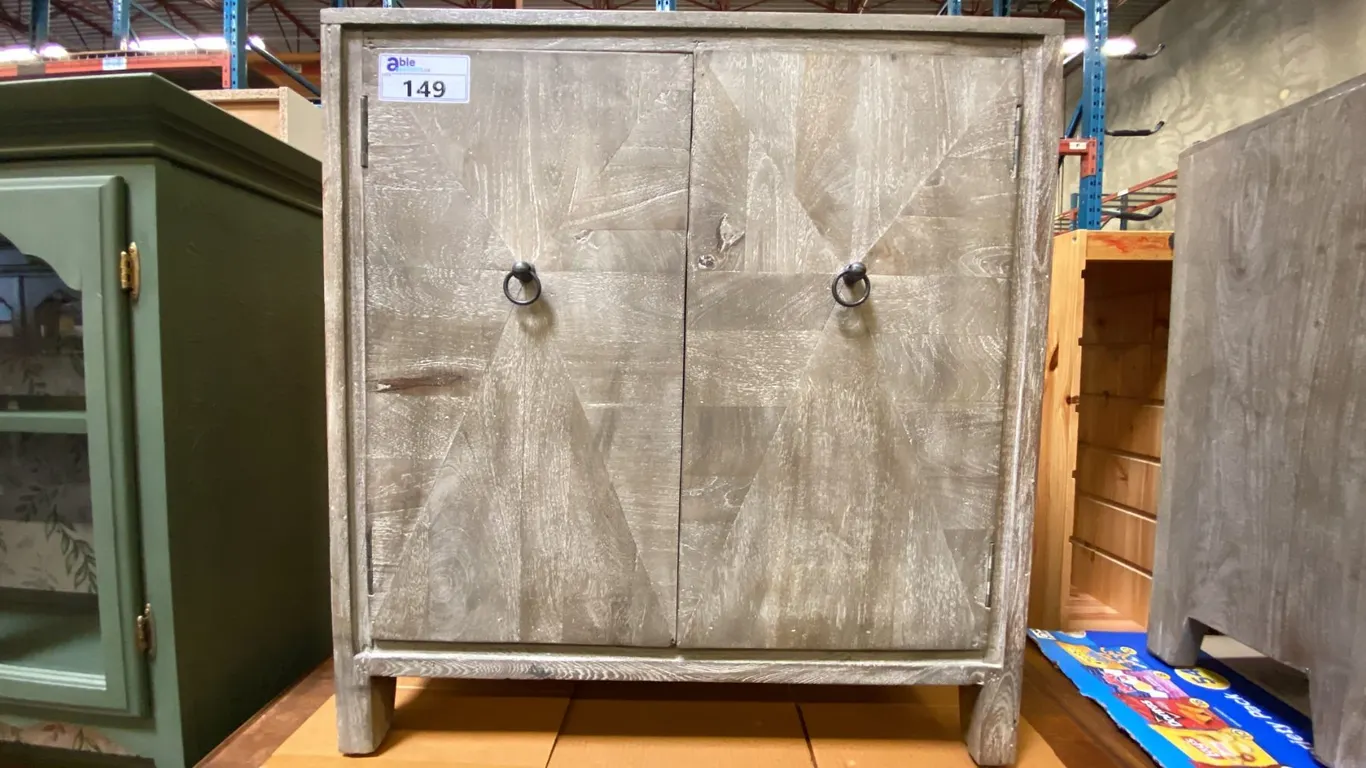 CONTEMPORARY GREY FINISH 2 DOOR CABINET