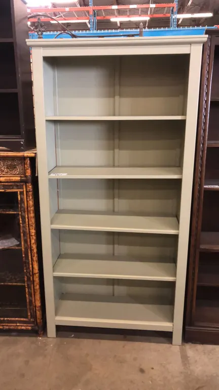 PAINTED OLIVE GREEN BOOKSHELF