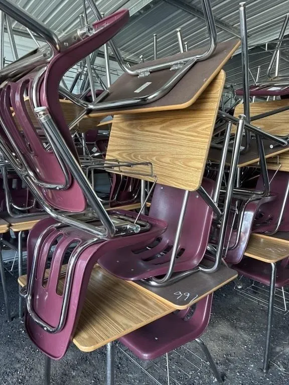 set of 4 student desks