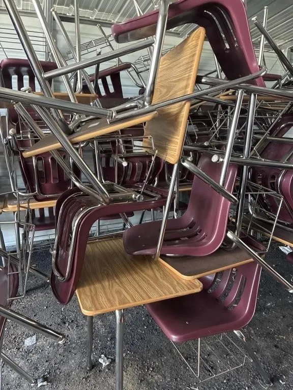 set of 4 student desks