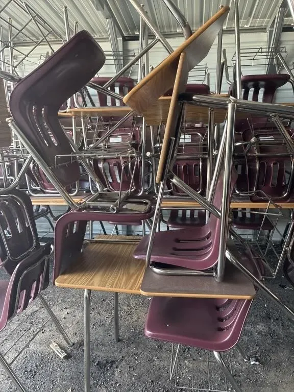 set of 4 student desks