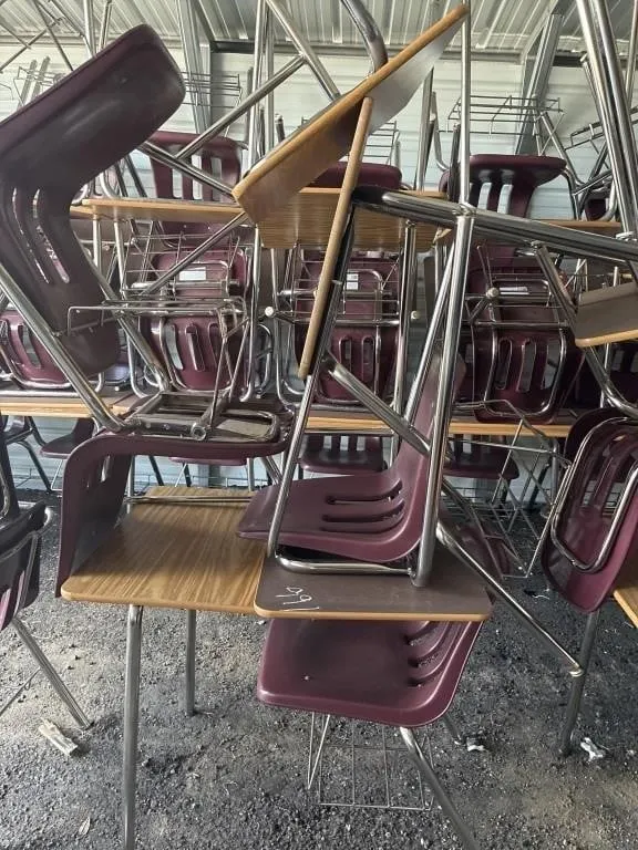 set of 4 student desks