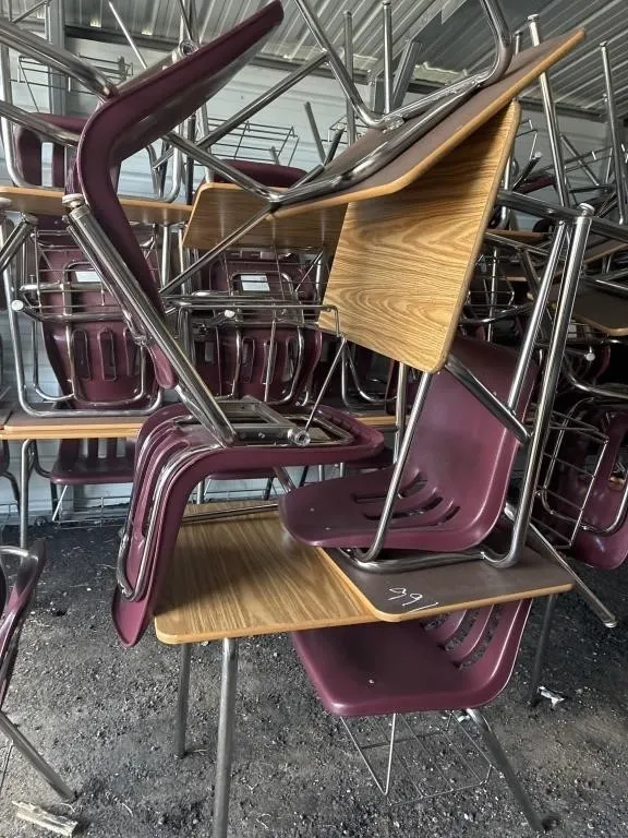 set of 4 student desks