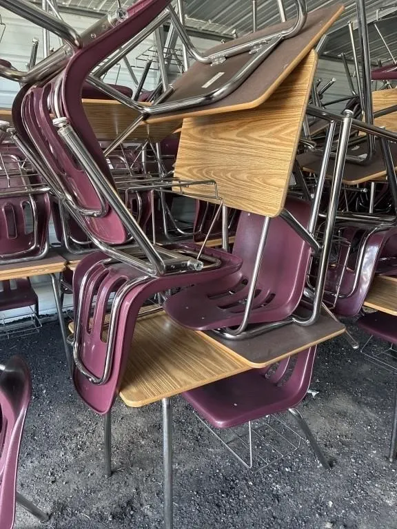 set of 4 student desks