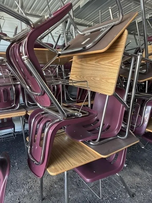 set of 4 student desks