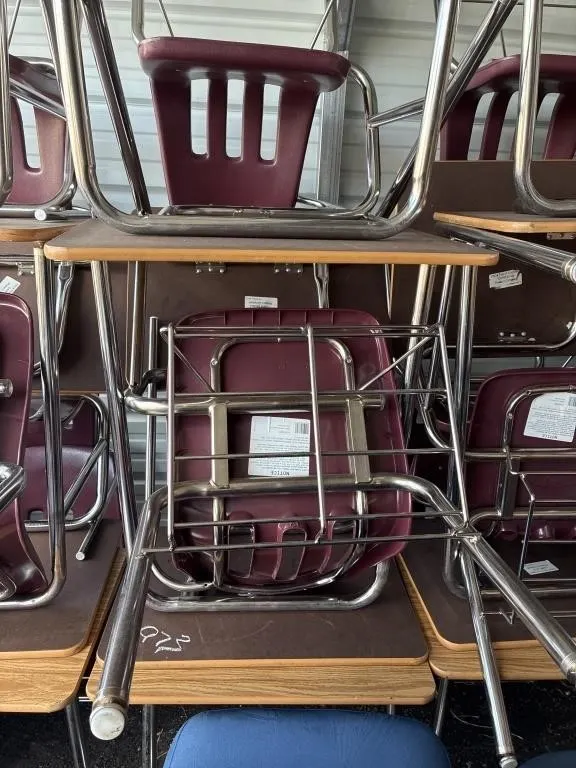 set of 4 student desks